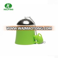 Silicone tea strainer stainless steel tea filter new design silicone tea infuser with chain