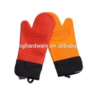 Heat Resistant Non Slip Silicone Cotton Gloves for Grill Cooking Silicone BBQ Glove