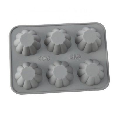 6 Cativies Cornflower Shape DIY Silicone Baking Cake Jello Chocolate Mould