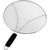 Food grade cooking utensils stainless steel mesh oil splatter screen guard set for frying pan