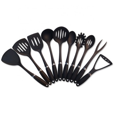 10 Pcs Plastic Nylon Kitchen Utensil Set Nylon Kitchen Accessories with Spoon Fork Spatula Turner Ladle Potato Masher