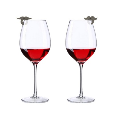 Reusable Silicone Moustache Shaped Wine Glass Marker Stickers Drink Marker