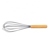 12 Inches Silicone Wire Egg Whisk  Egg Beater With Oak Wood Handle