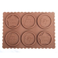 2020 new design amazon hot sell round silicone biscuit mold valentine's Day Christmas chocolate mold