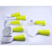 Hensun wholesale green Plastic Gadget Sets Kitchen Utensil With Handle 7Pcs Multifunctional