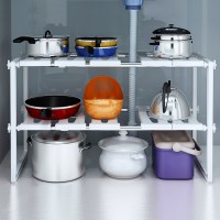 Best Seller Multifunctional Telescopic Stainless Steel Plastic Kitchen Rack For Storage