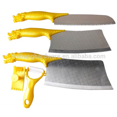 AA001 Manufacturer Chinese dragon knives set/kitchen utensils