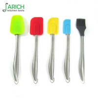 (JYSI-C111) Baking Tools / High quality silicone spatula set with stainless steel hollow handle