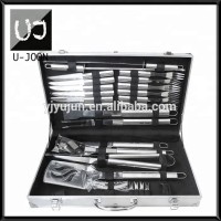 Popular Outdoor 25pcs Stainless Steel BBQ Tool Set in Case UJ-W012