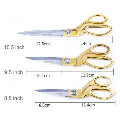 10.5" Tailor's Shears - Handcrafted Scissors with Brass Plated handle