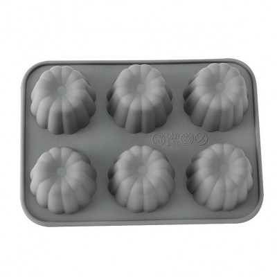 6 Cativies Flower Shape DIY Silicone Baking Cake Jello Chocolate Mould