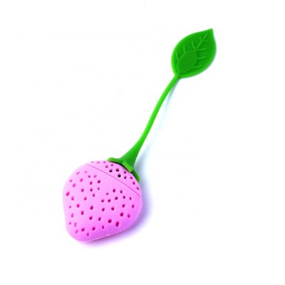 Silicone Tea Strainer Infuser Steeper Strawberries Loose Leaf Tea Strainer with Long Handle