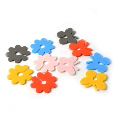 Reusable Silicone Butterfly Flower Shaped Wine Glass Marker Stickers Drink Marker