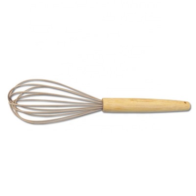 12 Inches Bamboo Handle Silicone Wire Egg Beater Egg Whisk