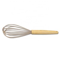 12 Inches Bamboo Handle Silicone Wire Egg Beater Egg Whisk