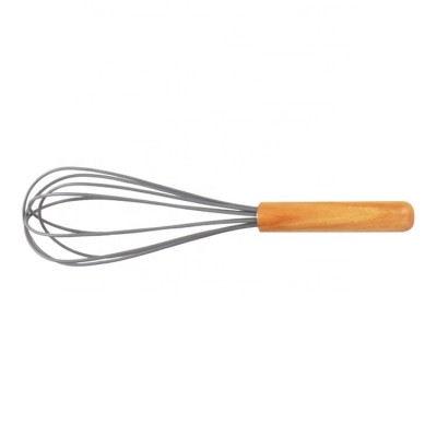 11 Inches Silicone Egg Whisk Egg Beater With Acacia Wood Handle