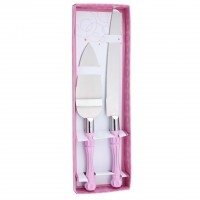 Yangjiang factory Wedding Cake set  420 Stainless Steel Blades coating handle and Cake shovel Bread Knife Cake server