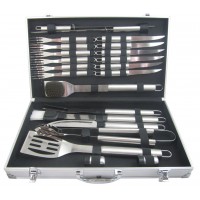 22-24pcs BBQ Tools Set With Aluminum Portable Case